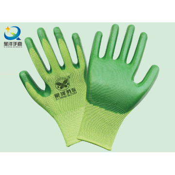 Polyester Shell Nitrile Coated Safety Work Gloves (N6009)